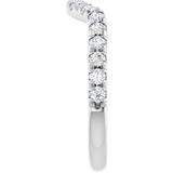 14K Gold Round Lab-Grown Diamond French-Set Contour Band – 1.3-2mm Stones - White Gold - view 4