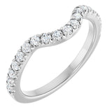 Platinum Round Natural Diamond French-Set Contour Band – 1.3-2mm Stones