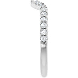 Platinum Round Lab-Grown Diamond French-Set Contour Band – 1.3-2mm Stones - view 4