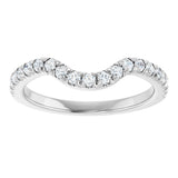 Platinum Round Lab-Grown Diamond French-Set Contour Band – 1.3-2mm Stones - view 3