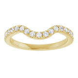 14K Gold Round Lab-Grown Diamond French-Set Contour Band – 1.3-2mm Stones - Yellow Gold - view 3