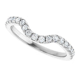 Platinum Round Lab-Grown Diamond French-Set Contour Band – 1.3-2mm Stones - view 5