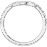 Platinum Round Lab-Grown Diamond French-Set Contour Band – 1.3-2mm Stones - view 2
