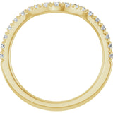 14K Gold Round Natural Diamond French-Set Contour Band – 1.3-2mm Stones - Yellow Gold - view 2