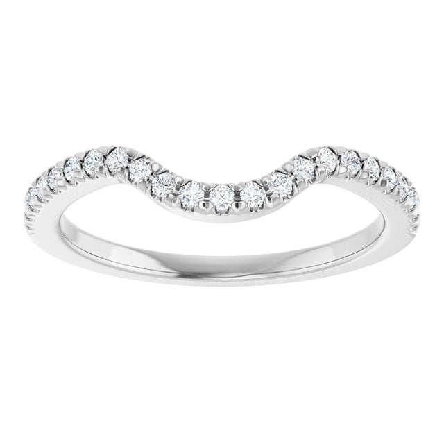 Platinum Round Lab-Grown Diamond French-Set Contour Band – 1.3-2mm Stones - view 3
