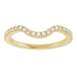 14K Gold Round Natural Diamond French-Set Contour Band – 1.3-2mm Stones - Yellow Gold - view 3