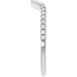 Platinum Round Lab-Grown Diamond French-Set Contour Band – 1.3-2mm Stones - view 4