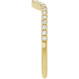 14K Gold Round Natural Diamond French-Set Contour Band – 1.3-2mm Stones - Yellow Gold - view 4