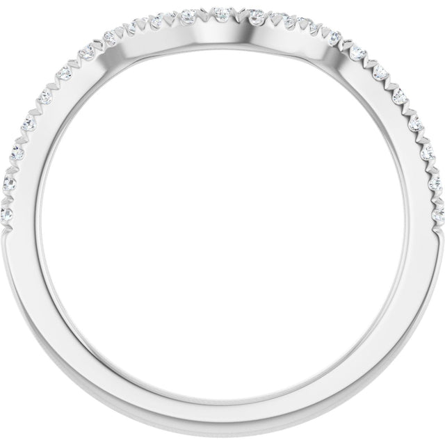 Platinum Round Lab-Grown Diamond French-Set Contour Band – 1.3-2mm Stones - view 2