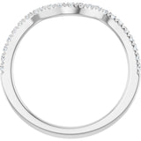 Platinum Round Natural Diamond French-Set Contour Band – 1.3-2mm Stones - view 2