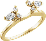 14K Gold Pear Lab-Grown Diamond Wrap-Style Ring Enhancer – 4x3mm - Yellow Gold