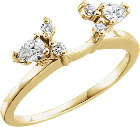 14K Gold Pear Lab-Grown Diamond Wrap-Style Ring Enhancer – 4x3mm - Yellow Gold