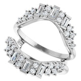 Platinum Straight Baguette Natural Diamond Ring Guard – 3x1.5mm - view 5