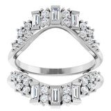 Platinum Straight Baguette Natural Diamond Ring Guard – 3x1.5mm - view 3