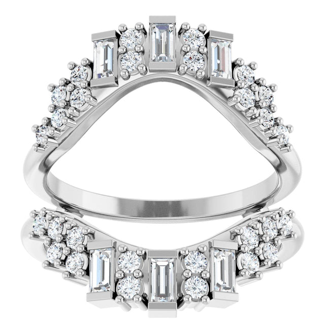 Platinum Straight Baguette Lab-Grown Diamond Ring Guard – 3x1.5mm - view 3