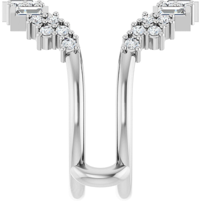 Platinum Straight Baguette Natural Diamond Ring Guard – 3x1.5mm - view 4