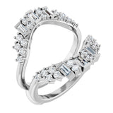 14K Gold Straight Baguette Lab-Grown Diamond Ring Guard – 3x1.5mm - White Gold