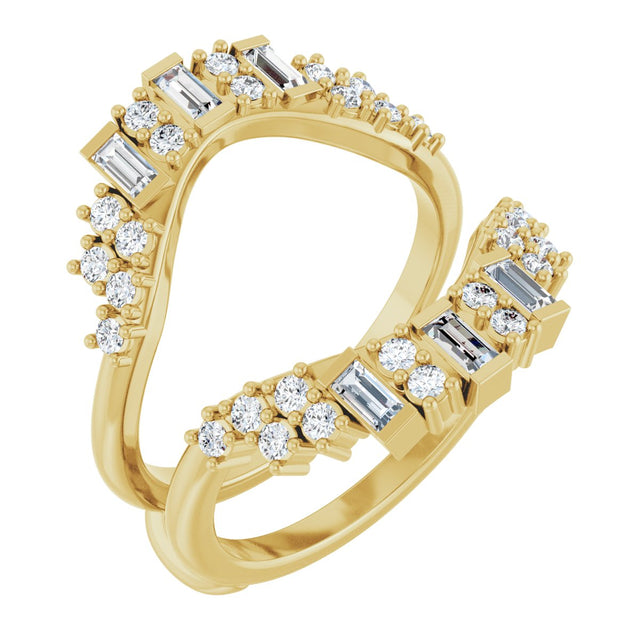 14K Gold Straight Baguette Lab-Grown Diamond Ring Guard – 3x1.5mm - Yellow Gold