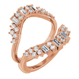 14K Gold Straight Baguette Lab-Grown Diamond Ring Guard – 3x1.5mm - Rose Gold