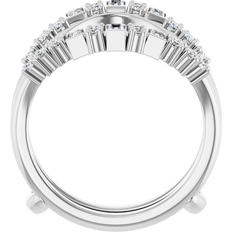 Platinum Straight Baguette Lab-Grown Diamond Ring Guard – 3x1.5mm - view 2