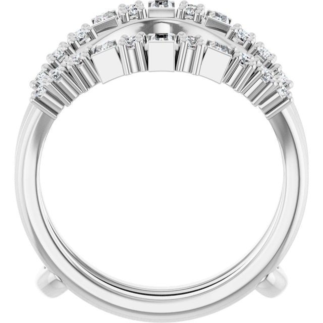 Platinum Straight Baguette Lab-Grown Diamond Ring Guard – 3x1.5mm - view 2