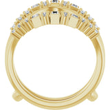 14K Gold Straight Baguette Natural Diamond Ring Guard – 3x1.5mm - Yellow Gold - view 2