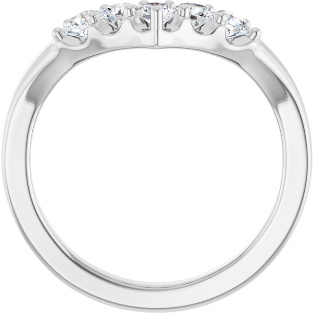 14K Gold Round Lab-Grown Diamond Contour Band - 1/8-1/2 CTW - White Gold - view 7