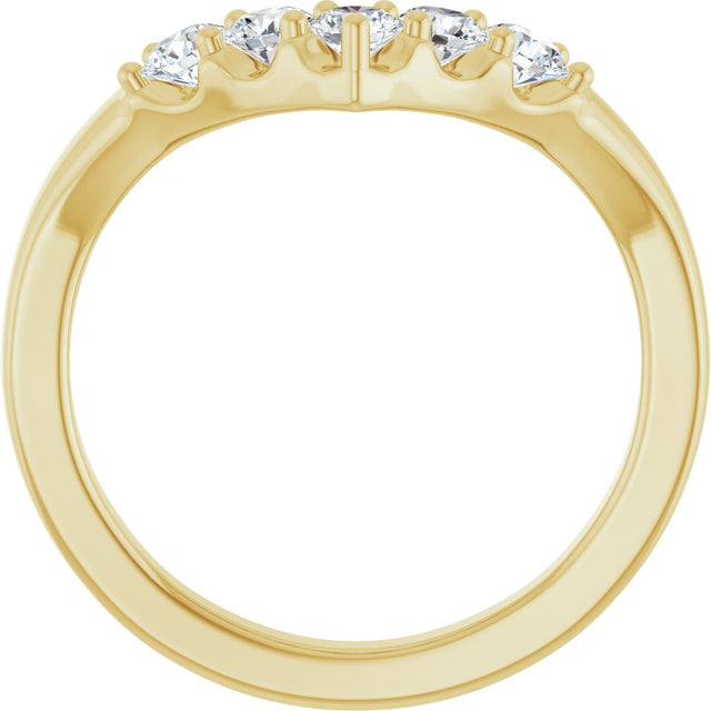 14K Gold Round Lab-Grown Diamond Contour Band - 1/8-1/2 CTW - Yellow Gold - view 7