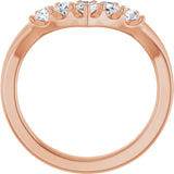 14K Gold Round Lab-Grown Diamond Contour Band - 1/8-1/2 CTW - Rose Gold - view 7