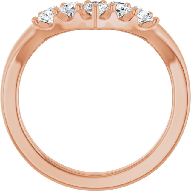 14K Gold Round Lab-Grown Diamond Contour Band - 1/8-1/2 CTW - Rose Gold - view 7