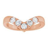 14K Gold Round Lab-Grown Diamond Contour Band - 1/8-1/2 CTW - Rose Gold - view 8