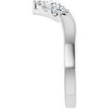 14K Gold Round Lab-Grown Diamond Contour Band - 1/8-1/2 CTW - White Gold - view 9