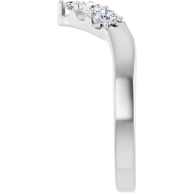14K Gold Round Lab-Grown Diamond Contour Band - 1/8-1/2 CTW - White Gold - view 9