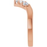 14K Gold Round Lab-Grown Diamond Contour Band - 1/8-1/2 CTW - Rose Gold - view 9