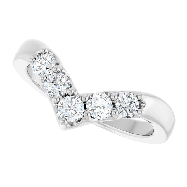 14K Gold Round Lab-Grown Diamond Contour Band - 1/8-1/2 CTW - White Gold - view 10