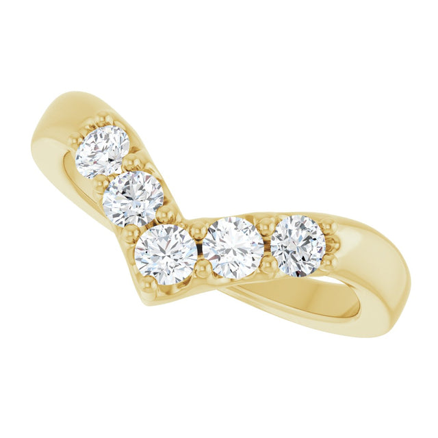 14K Gold Round Lab-Grown Diamond Contour Band - 1/8-1/2 CTW - Yellow Gold - view 10