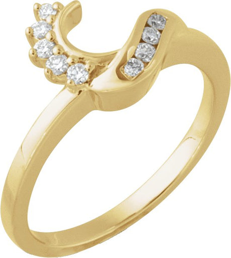 14K Gold Round Natural Diamond Wrap-Style Ring Enhancer – 1.3mm Stones