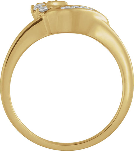 14K Gold Round Natural Diamond Wrap-Style Ring Enhancer – 1.3mm Stones - view 2