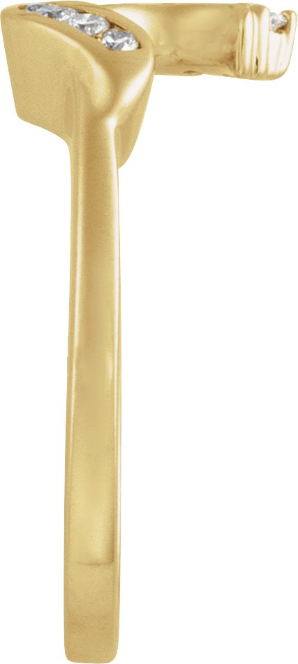 14K Gold Round Natural Diamond Wrap-Style Ring Enhancer – 1.3mm Stones - view 3