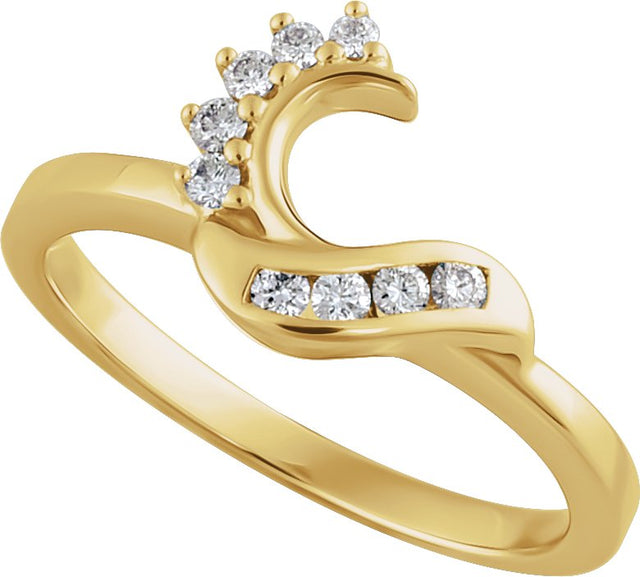 14K Gold Round Natural Diamond Wrap-Style Ring Enhancer – 1.3mm Stones - view 4