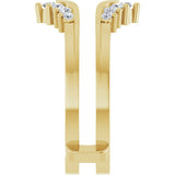 14K Gold Round Natural Diamond Accented V Ring Guard - Yellow Gold - view 4