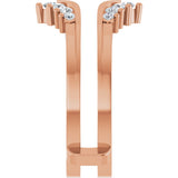 14K Gold Round Lab-Grown Diamond Accented V Ring Guard - Rose Gold - view 4