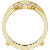 14K Gold Round Lab-Grown Diamond Accented V Ring Guard - Yellow Gold - view 2