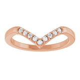 14K Gold Round Lab-Grown Diamond Contour Band - 1/8-1/2 CTW - Rose Gold - view 9