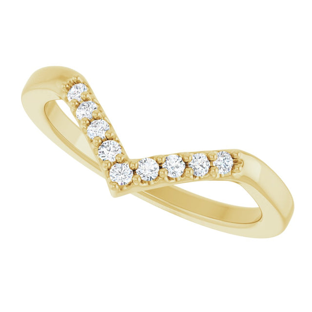 14K Gold Round Lab-Grown Diamond Contour Band - 1/8-1/2 CTW - Yellow Gold - view 10