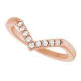 14K Gold Round Lab-Grown Diamond Contour Band - 1/8-1/2 CTW - Rose Gold - view 12