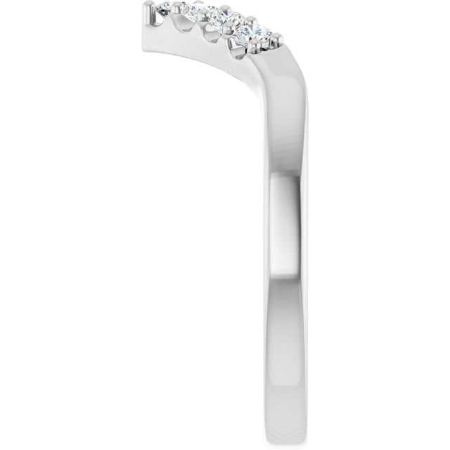 Platinum Round Lab-Grown Diamond Contour Band - 1/8-1/2 CTW - view 9