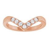 14K Gold Round Lab-Grown Diamond Contour Band - 1/8-1/2 CTW - Rose Gold - view 8