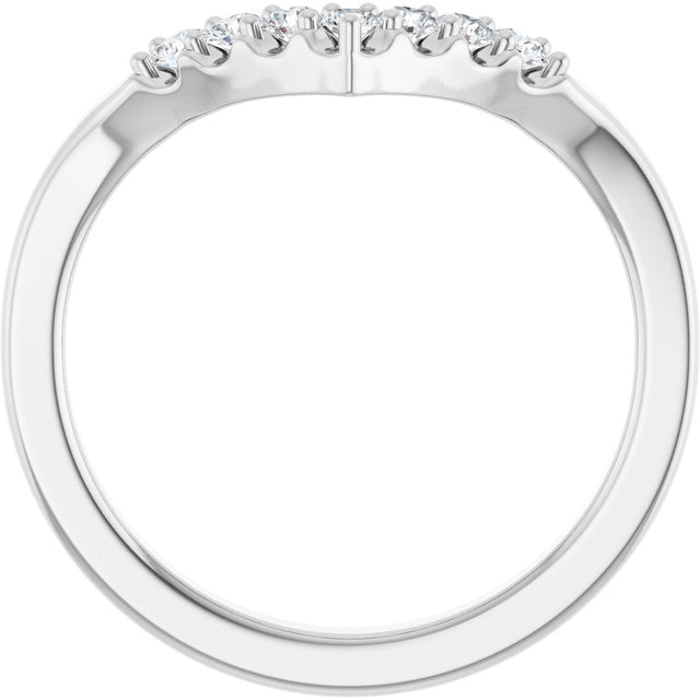 Platinum Round Lab-Grown Diamond Contour Band - 1/8-1/2 CTW - view 7
