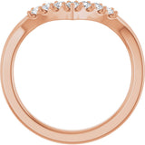 14K Gold Round Lab-Grown Diamond Contour Band - 1/8-1/2 CTW - Rose Gold - view 7